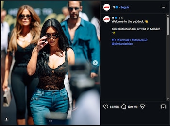 La presencia de Kim Kardashian en el Gran Premio de Mónaco