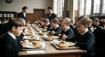Niños vestidos con uniforme escolar