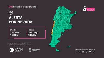 Alerta naranja y amarilla por