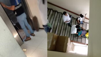 Cuatro personas quedaron varadas dentro