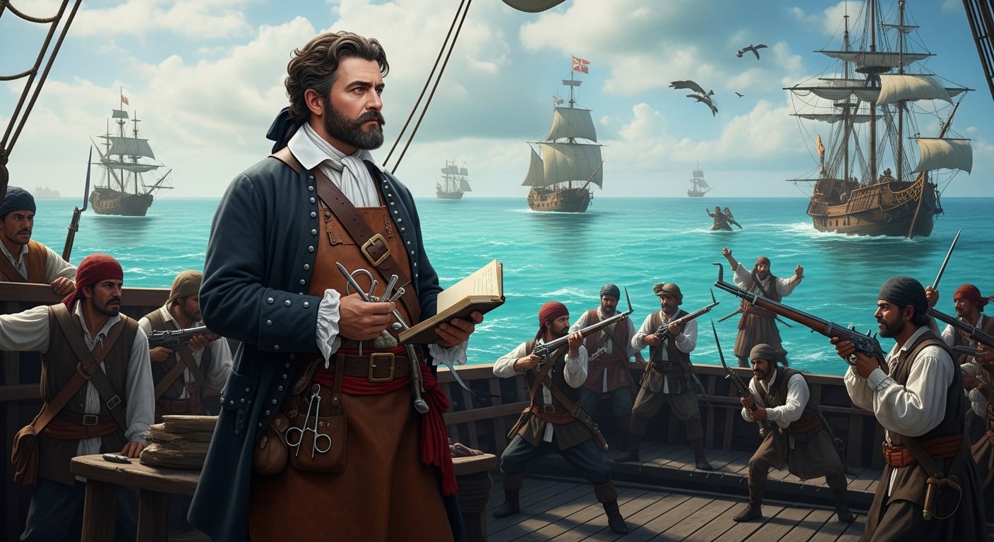 Alexandre Exquemelin llegó al Caribe en 1666 como barbero y cirujano y terminó como cronista de los bucaneros del siglo XVII en Piratas de la América (Imagen Ilustrativa Infobae)