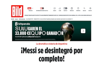 La nota principal del diario Bild en su sección deportiva