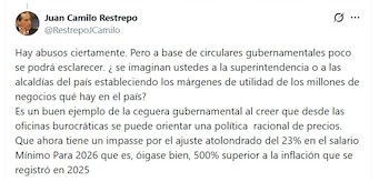 Juan Camilo Restrepo, exministro de