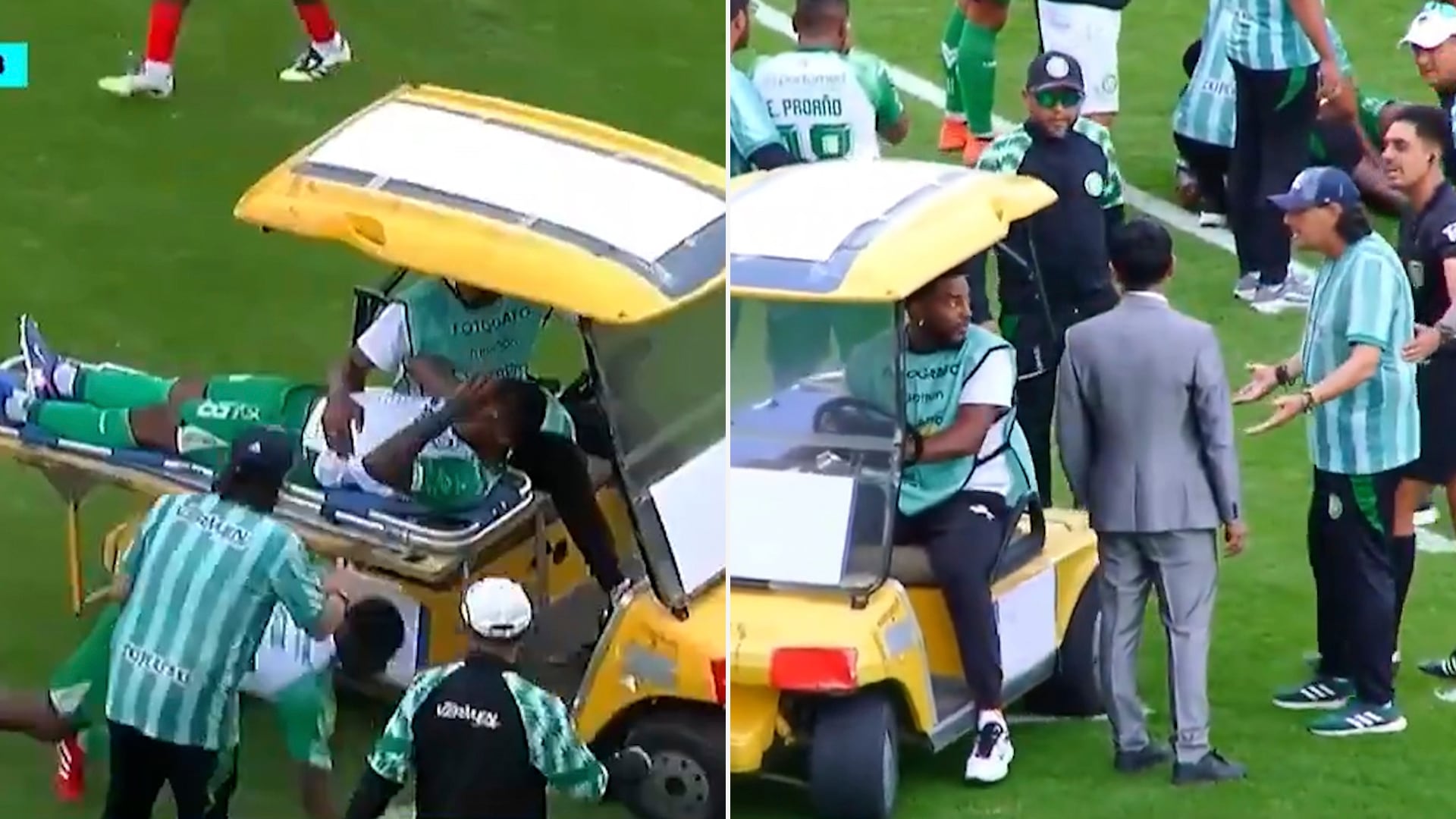 Édison Caicedo se reincorporó y el partido siguió tras el golpe