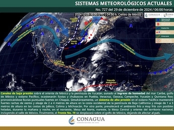 Estos sistemas meteorológicos influirán en