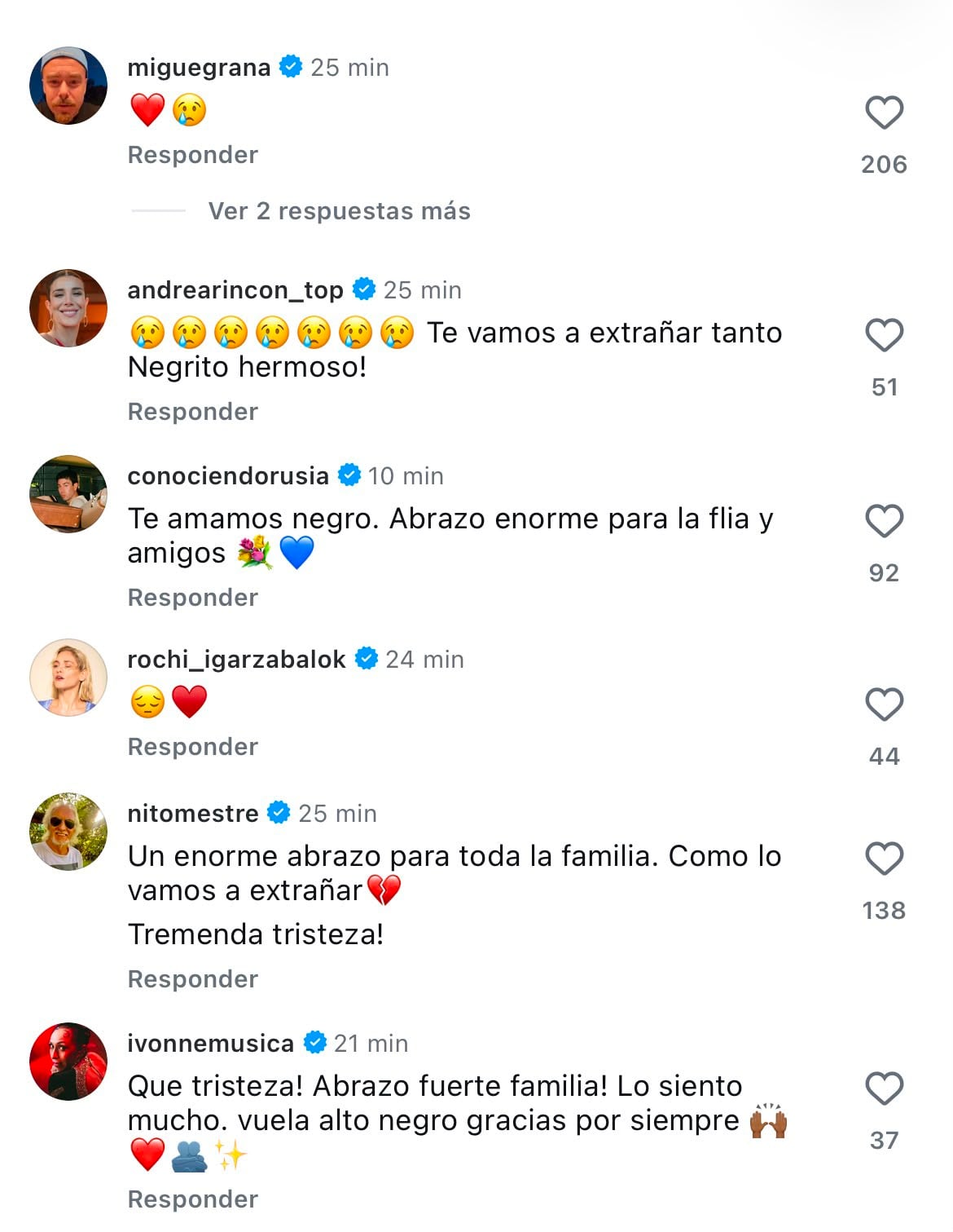 Migue Granados, Andrea Rincón, Conociendo Rusia, Nito Mestre fueron algunos de los que comentaron