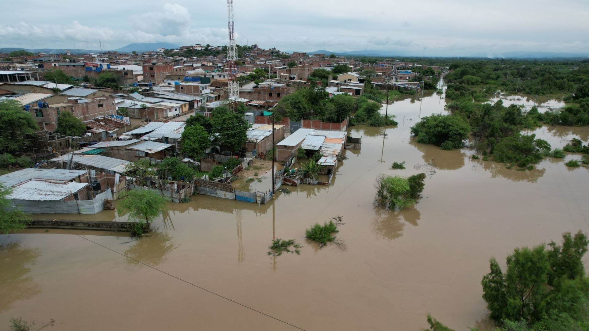 Foto: Hasta el momento, se registran 40 viviendas y 500 hectáreas de cultivos afectadas.