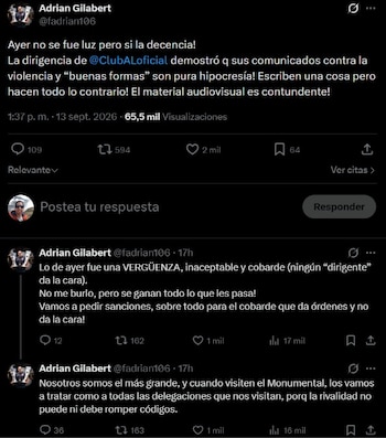 La queja del abogado de Universitario, Adrián Gilabert, por lo ocurrido en Matute.