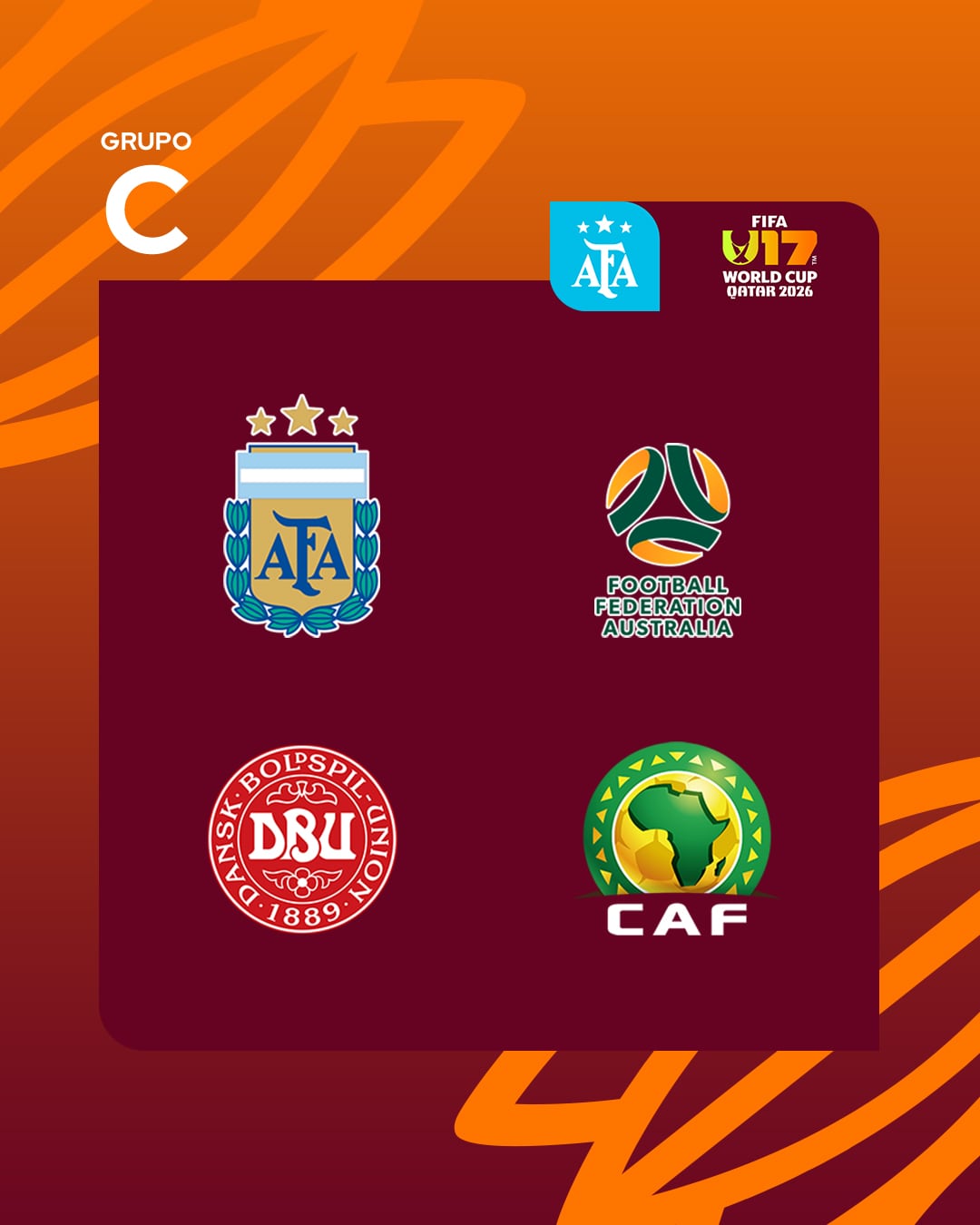 El Grupo C que integrará la selección argentina Sub 17 en el Mundial de Qatar (AFA)