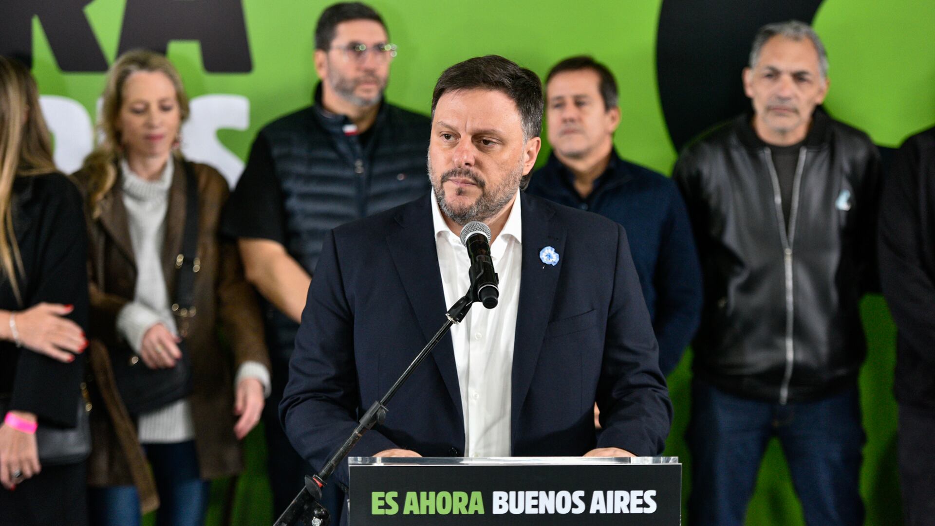 Leando Santoro en el búnker electoral