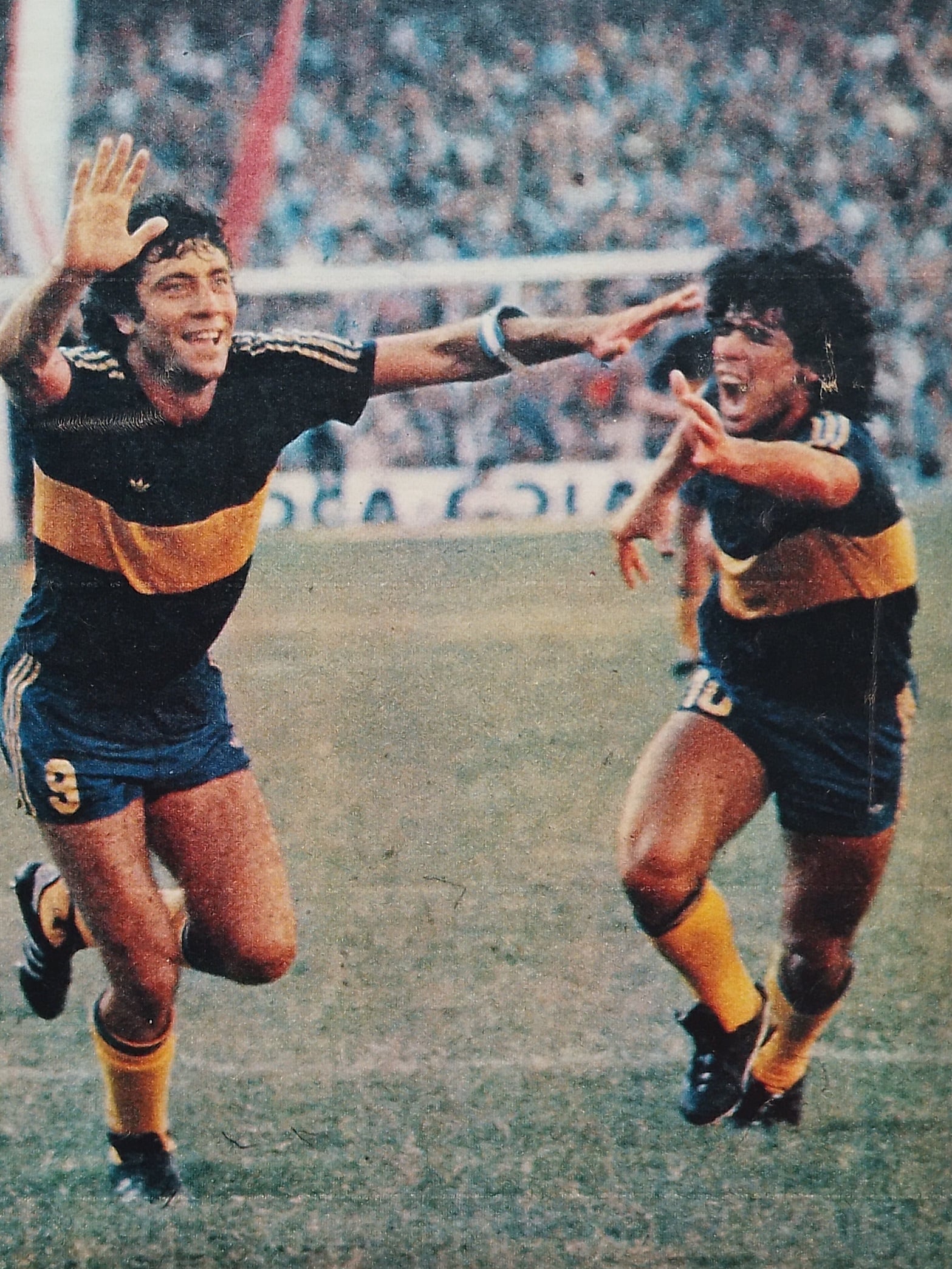 Miguel Brindisi y Diego Maradona en el Boca del 81