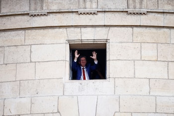Jean-Luc Mélenchon, el domingo. (Yara Nardi/Reuters)