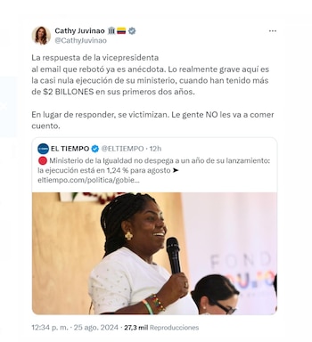 La congresista Cathy Juvinao criticó
