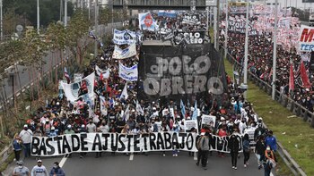 Los piqueteros opositores al gobierno