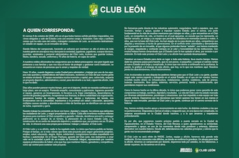 Comunicado del equipo varonil (Foto: