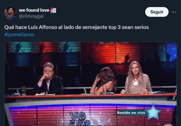Internautas apuntaron contra el imitador de Luis Alfonso en la final de Yo me llamo- crédito @rihhmygal/X