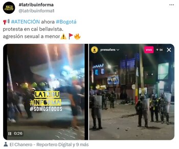 Las redes mostraron los disturbios