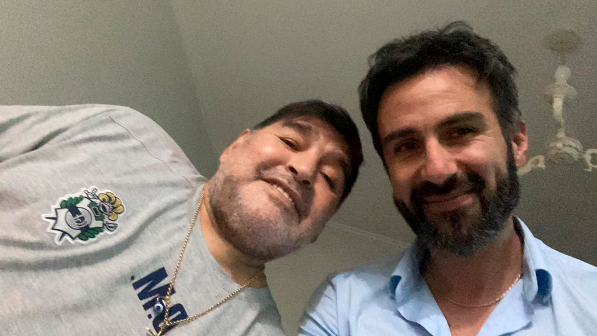 Diego Maradona con Leopoldo Luque