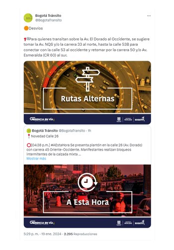 Reporte de movilidad en la