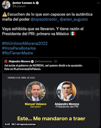 Javier Lozano salió en defensa