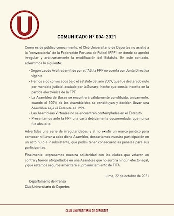 (Fuente: Universitario de Deportes)