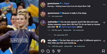 La gimnasta Gracie Kramer también se sumó a las denucias contra la publicidad, asegurando que "no sabía que trataba de hacer Sydney Sweeney"