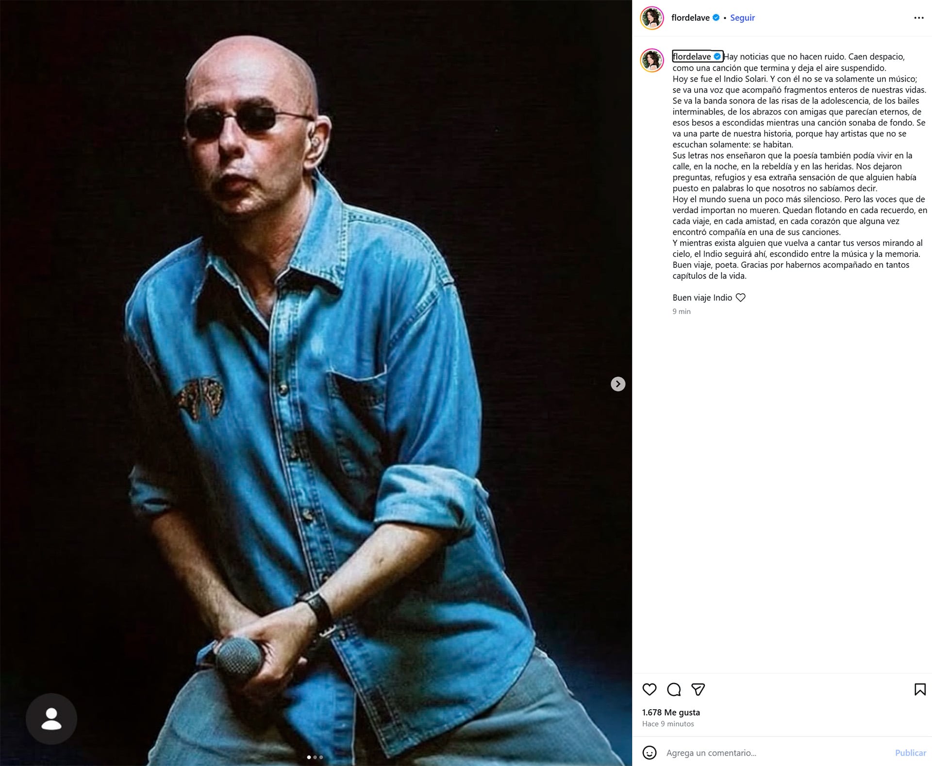 Flor de la V despidió al Indio