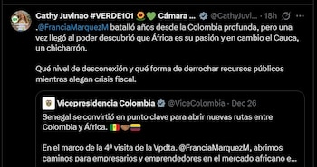 Catherine Juvinao lanzó duros comentarios