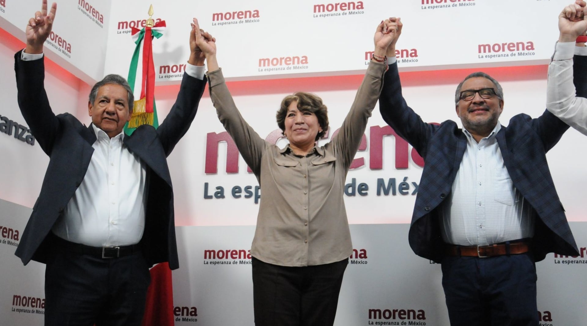 Higinio Martínez, Delfina Gómez y Horacio Duarte trabajarán en conjunto para las elecciones de 2023 en el Edomex. (Cuartoscuro)