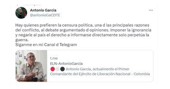 El comandante del ELN abrió