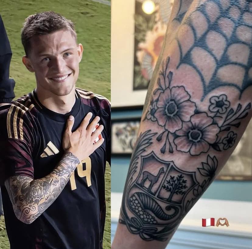 Oliver Sonne se ha tatuado el escudo nacional del Perú en su brazo. - Crédito: @oliiversonne