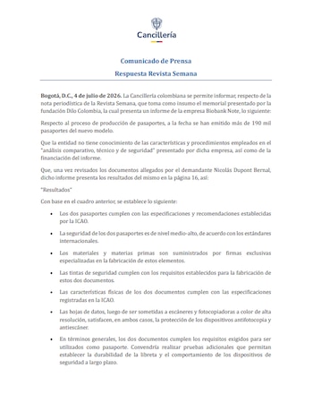 Cancillería - crédito Prensa Cancillería