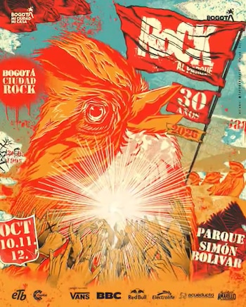 La imagen oficial de Rock al Parque 2026 tiene como protagonista al Copetón, ave insignia de Bogotá y símbolo del vínculo del festival con el territorio - crédito Rock al Parque/X