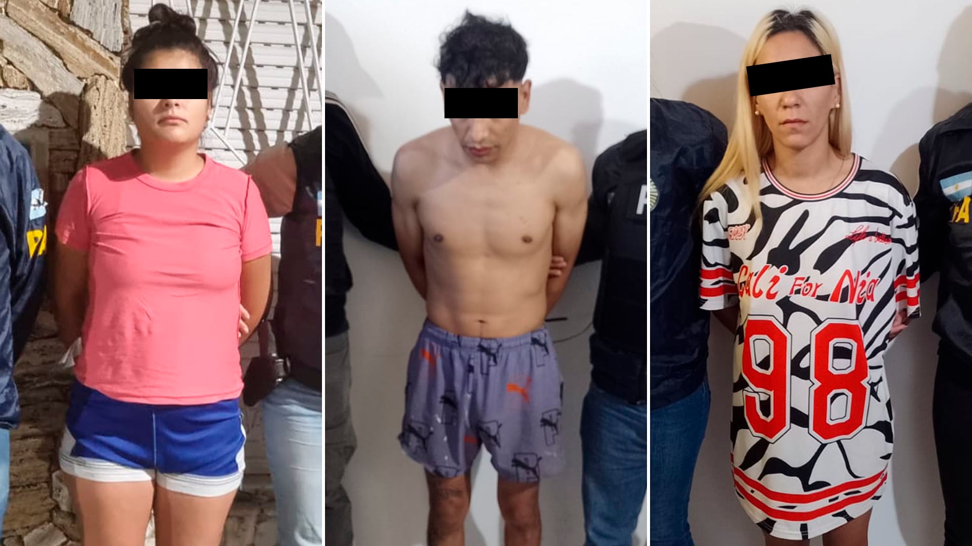 Los tres detenidos de la banda