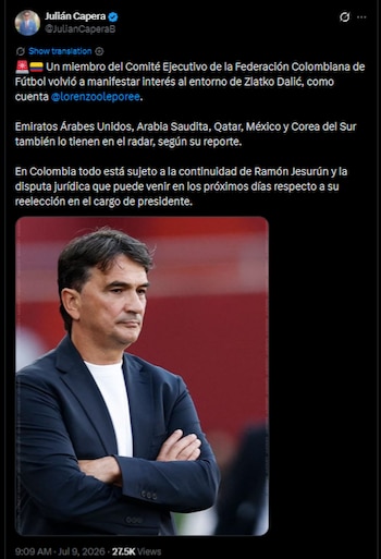 Zlatko Dalić ya había sido considerado por la Selección Colombia tras las salidas de José Néstor Pékerman y Carlos Queiroz-crédito @JulianCaperaB/X