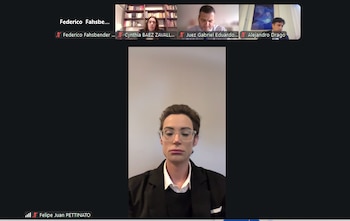 Felipe Pettinato en los momentos previos al alegato de su defensa