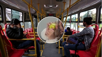 VIDEO | Indignación entre pasajeros del Sitp en Bogotá por una usuaria que fumó marihuana en el bus: usó una manzana como pipa