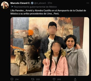 Hijos y esposa de Castillo
