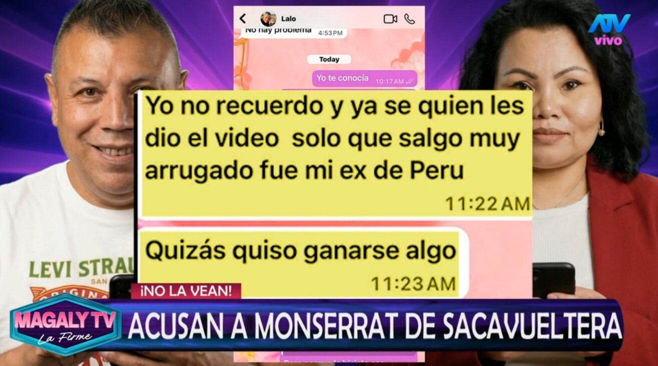 Susan Villanueva muestra pruebas de la supuesta infidelidad de Monserrat Seminario. ATV/ Magaly TV La Firme.