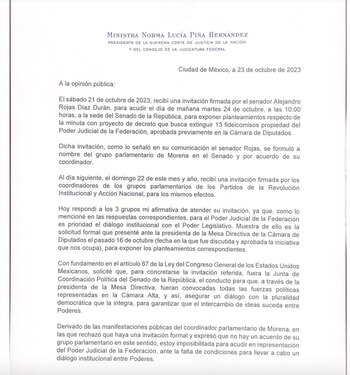 La ministra presidenta rechazó diálogo