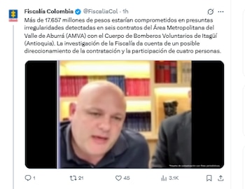 l ente acusador buscará que el investigado permanezca privado de la libertad por su supuesto papel en un esquema de contratación irregular en Medellín - crédito Fiscalía