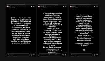 Jimena Barón mostró los preparativos finales ante la llegada del Huracán Milton