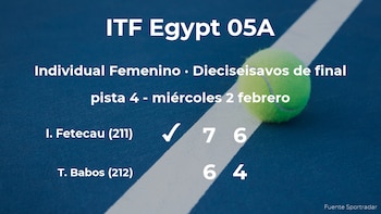 Irina Fetecau consigue la plaza de los octavos de final a costa de Timea Babos