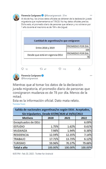 El mensaje que subió a