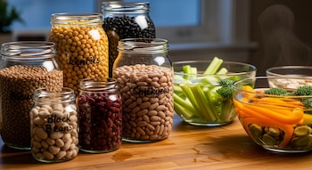 Remojar legumbres y verduras, cambiar