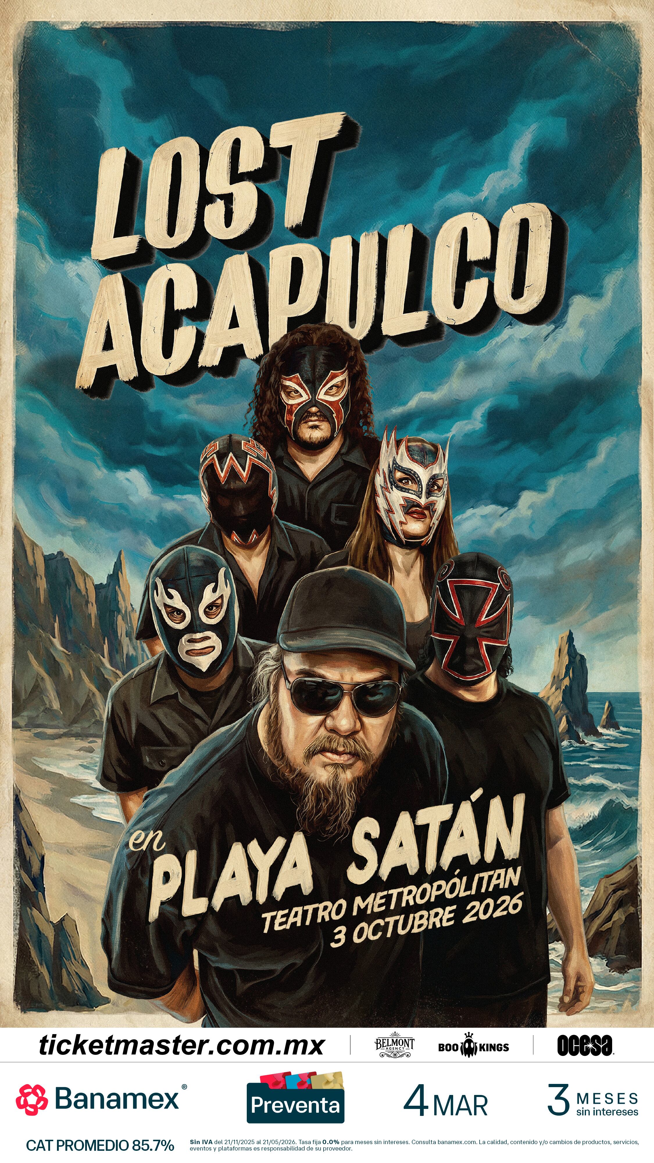 La preventa de entradas para el show de Lost Acapulco comenzará el 4 de marzo exclusivamente para clientes Banamex (Ocesa)