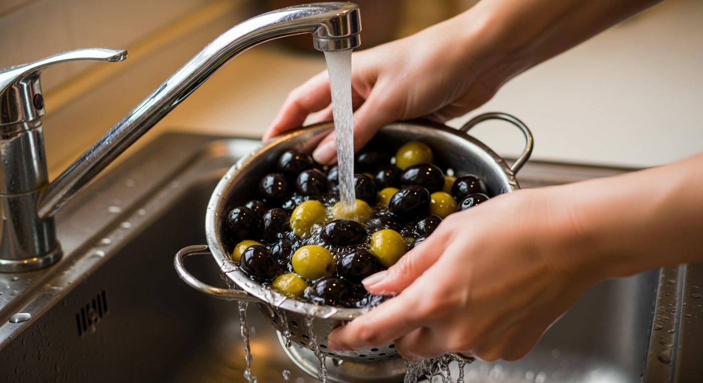 Remojar o enjuagar las aceitunas antes de consumirlas puede disminuir su contenido de sal hasta en un 30%, según la Sociedad Española de Nutrición Comunitaria (Imagen Ilustrativa Infobae)