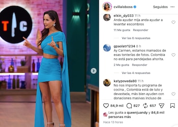 Carmen Villalobos también movió a sus fans con mensajes de ayuda, pero la polémica por ‘Top Chef VIP 5’ no se apagó - crédito @cvillaloboss/IG