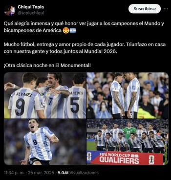 Claudio Tapia reflejó su alegría