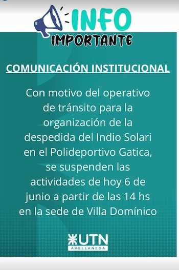 El comunicado oficial de la UTN de Avellaneda
